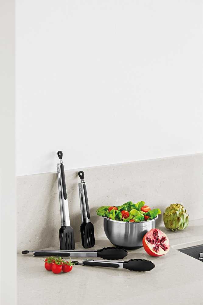Berghoff BergHOFF Essentials Nylon serving spatula 26 cm, Serving spatula, Juodas, Satin steel, Nylon, Nerūdijantis plienas, Nerūdijantis plienas, Juodas, Hanging loop