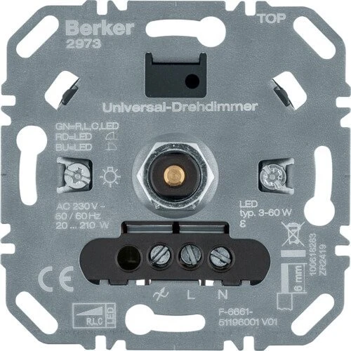 Berker Berker Uni-Rotary Dimmer Comfort (R,L,C,LED), Softr. 296110