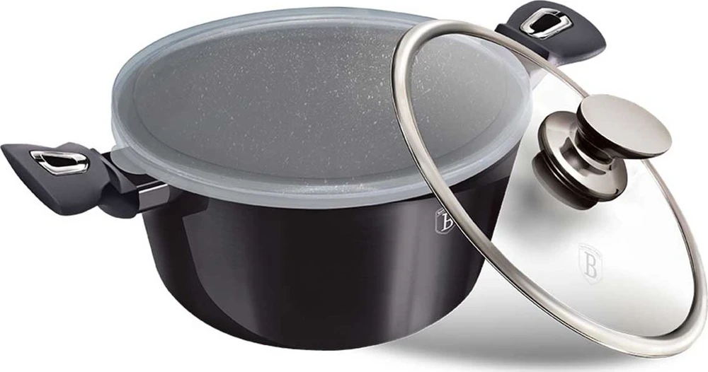 DANGŲ PUODŲ RINKINYS GRANITAS 6 ELEMENTAI BERLINGER HAUS Carbon Pro BH-6905
