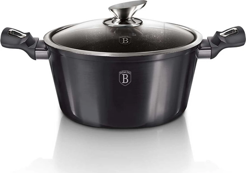 DANGŲ PUODŲ RINKINYS GRANITAS 6 ELEMENTAI BERLINGER HAUS Carbon Pro BH-6905