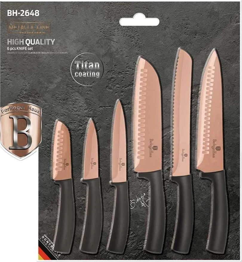 Berlinger Haus virtuvinių peilių rinkinys BERLINGER HAUS BH-2648 ROSE GOLD