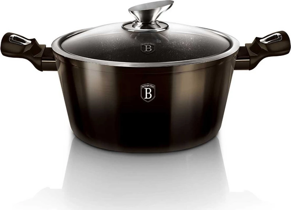 Berlinger Haus granitinis puodas bh-6606, shiny juodas, 28 cm