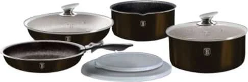 PUODŲ RINKINYS 9 ELEMENTAI CLICK & COOK BERLINGER HAUS SHINY Juodas BH-7041