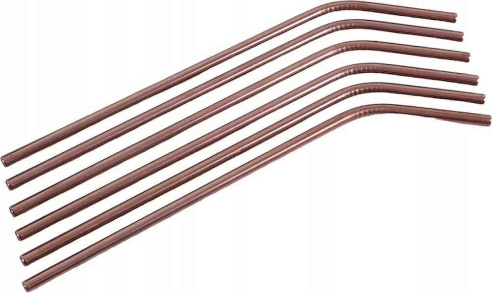 KOMPLET METALOWYCH SŁOMEK DO PICIA 6 ELEMENTÓW BERLINGER HAUS ROSE GOLD BH-2982
