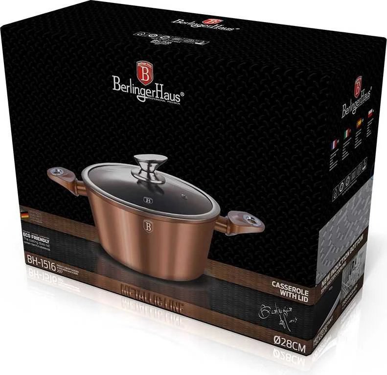BH-1516N - Granito puodas 28 cm Berlinger Haus Rose Gold kolekcija