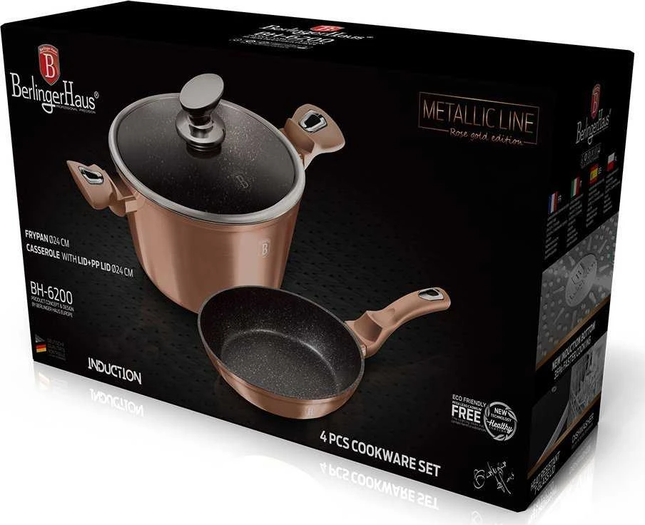 Berlinger Haus Puodas ir keptuvė BERLINGER HAUS BH-6200 ROSE GOLD