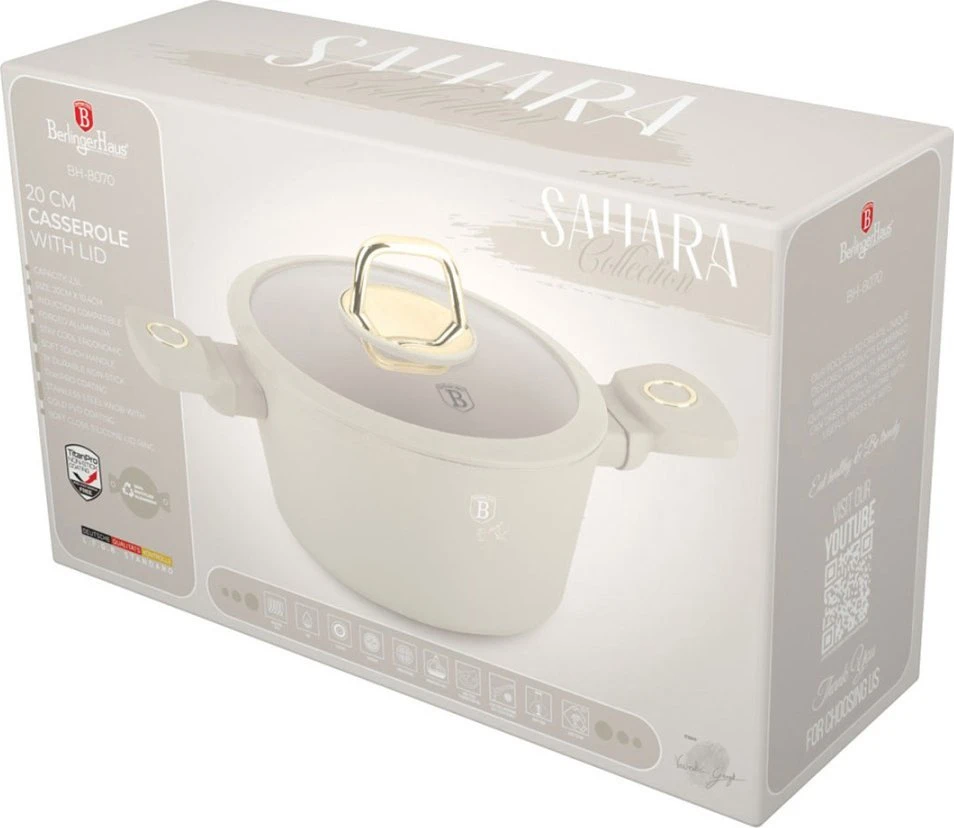 Berlinger Haus Puodas TYTANOWY Z POKRYWĄ 20cm BERLINGER HAUS BH-8070 SAHARA