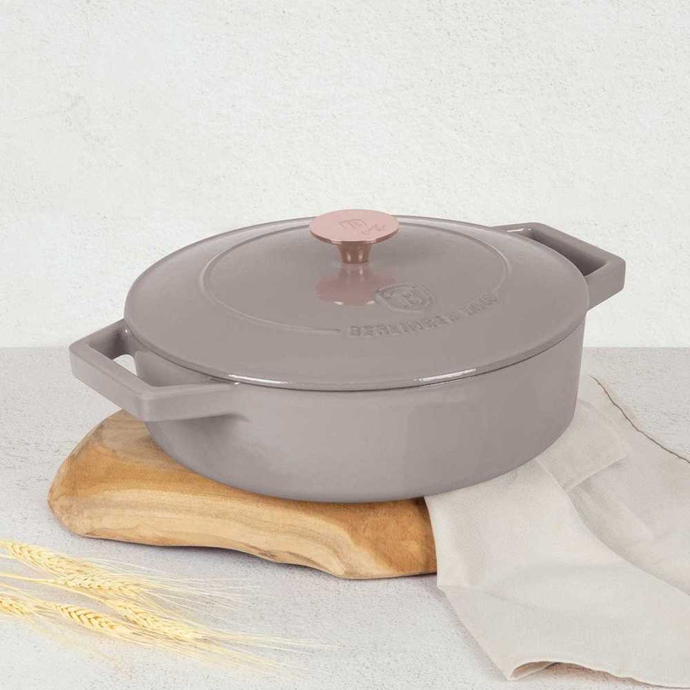 Berlinger Haus Ketaus puodas su dangčiu 26 cm Taupe Collection BH 6527