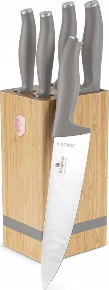 Berlinger Haus Rinkinys NOŻY BERLINGER HAUS BH-2974 TAUPE W BLOKU BAMBUSOWYM