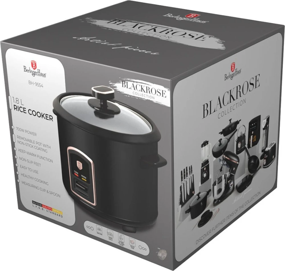 Berlinger Haus RYŻOWAR ELEKTRYCZNY 1,8L BH-9554 Juodas ROSE