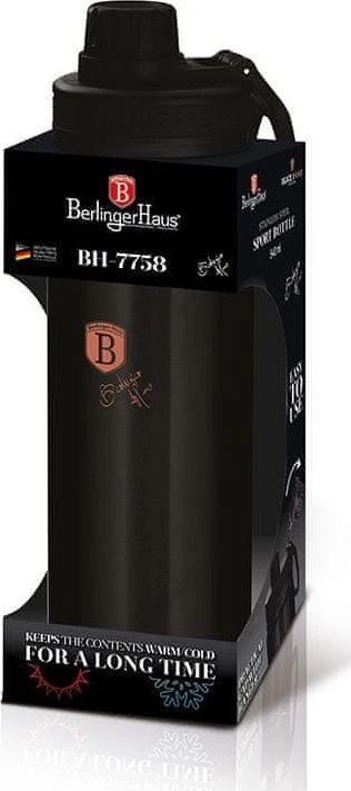 SPORTOWA Buteliukas TERMICZNA 540ML BERLINGER HAUS Juodas ROSE BH-7758