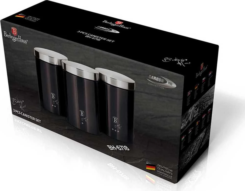 Berlinger Haus 3 VIRTUVĖS KONTEERŲ RINKINYS CARBON PRO METALLIC LINE BH-6718