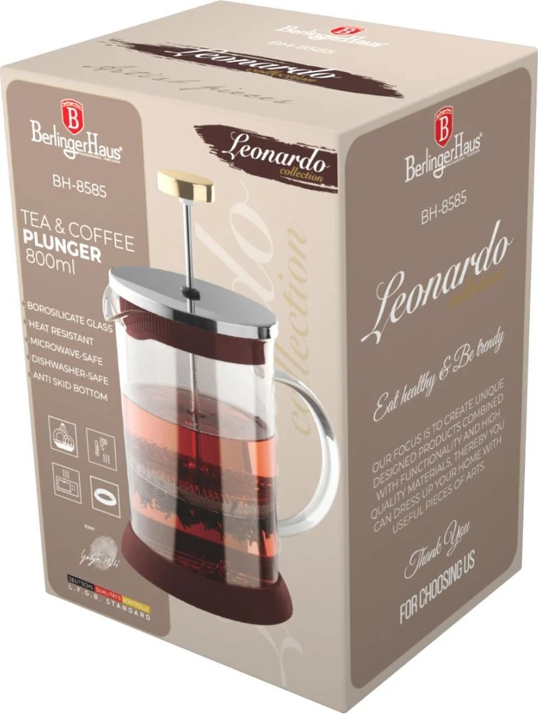 Berlinger Haus ZAPARZACZ TŁOKOWY DO KAWY HERBATY 800ml BH-8585 LEONARDO