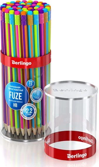 Berlingo Berlingo, Fuze pieštukas, spalvotas, 72vnt, su trintuku