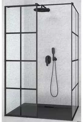 Walk-In dušo kabina Besco Excea Juodas, 120 x 90 x 190 cm