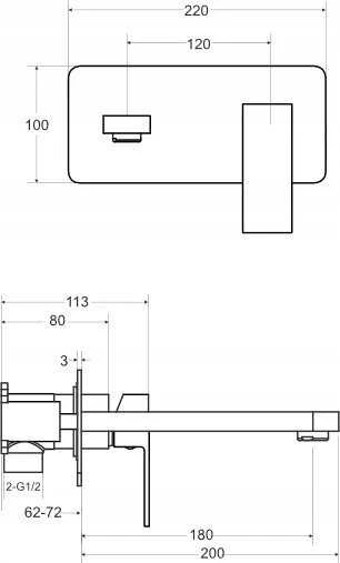 Potinkinis praustuvo maišytuvas Besco Modern / Varium, Chrome