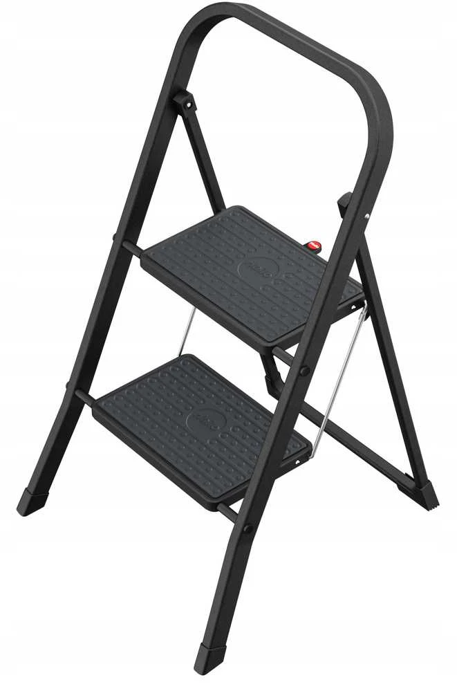 Hailo sulankstomas laiptelių suolas K44 StandardLine / plienas / 2 pakopos, apsauginė rankena / juodas