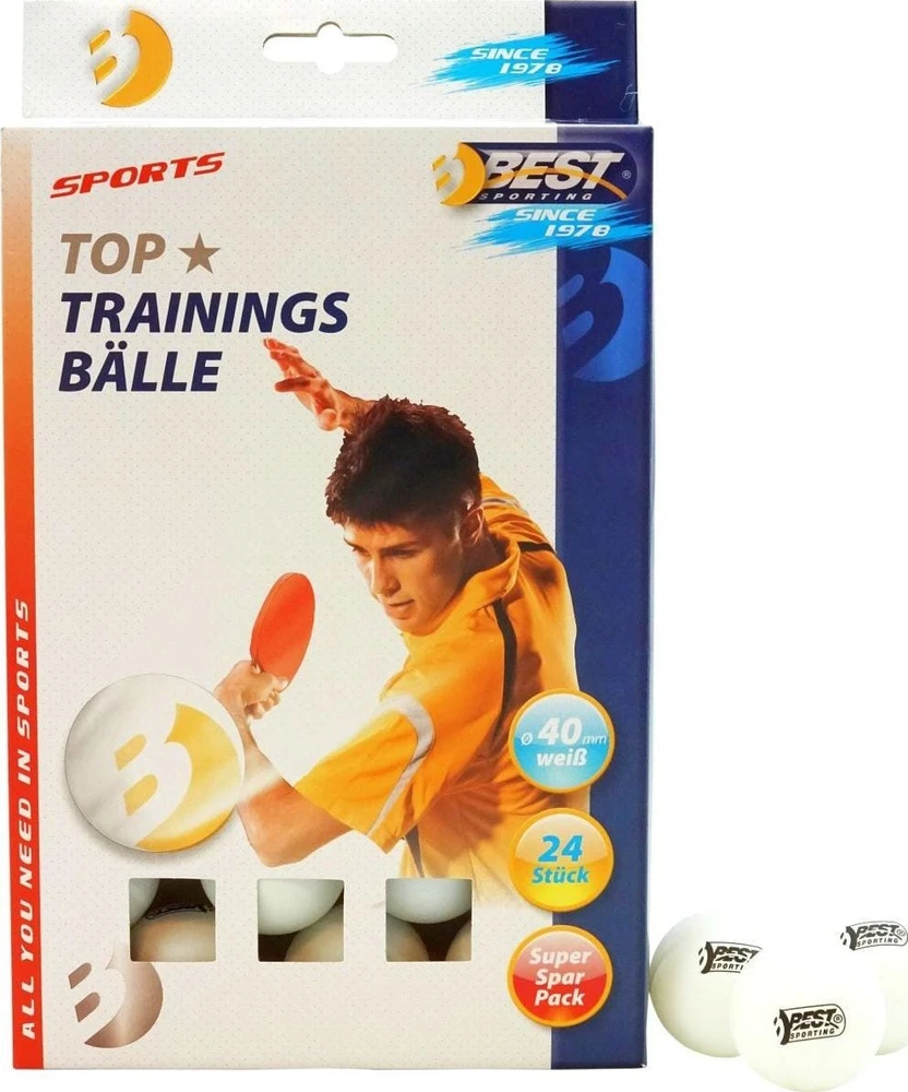 Best Sporting Stalo teniso kamuoliukai, 24 vnt. balti