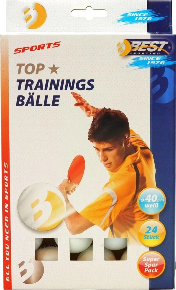 Best Sporting Stalo teniso kamuoliukai, 24 vnt. balti