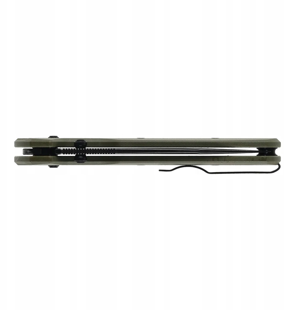 Sulankstomas peilis KNIVESPL The First Sandvik 14C28N, žalias G10, juoda PVD danga