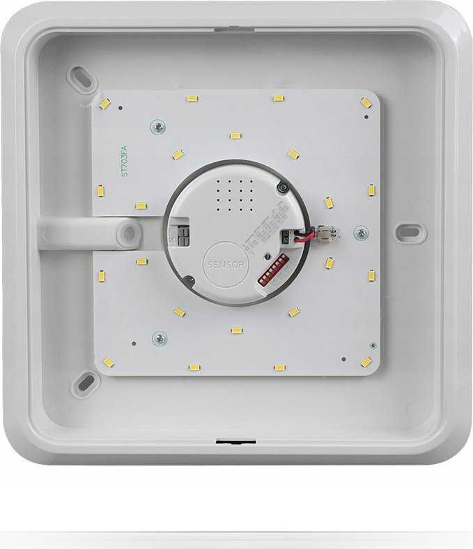 BestService Plafoniera Lumax SPHERE II 12W 900lm 840 IP20 IK10 kwadrat mikrojutiklis budėjimo režimas 20% LO1232NDS