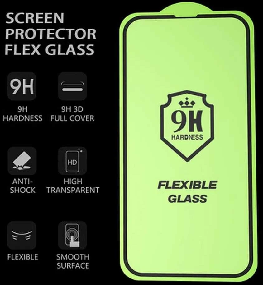 LCD apsauginis stikliukas Bestsuit Flexible Hybrid Glass 5D Samsung A266 A26 5G pritaikytas dėklui juodas