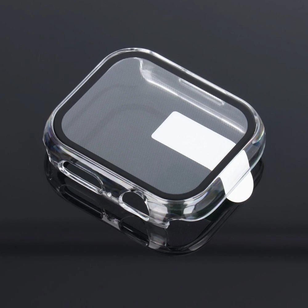 „Bestsuit“ dėklas su hibridiniu stiklu, skirtas „Apple Watch“ serijai 7/8/9-45 mm - skaidrus