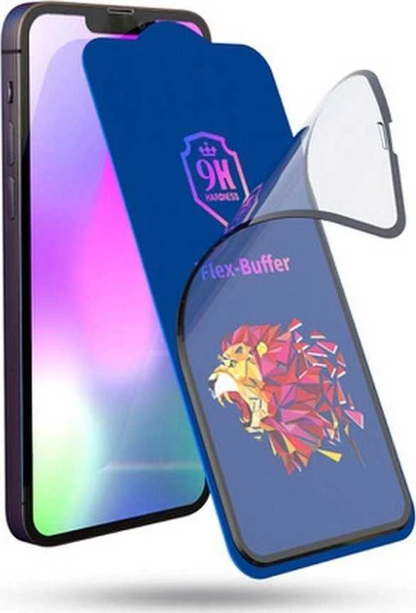 „Bestsuit Flex-Buffer Hybrid Glass 5D“ su antibakterine „Biomaster“ danga, skirtas Apple iPhone 13 mini Juodas