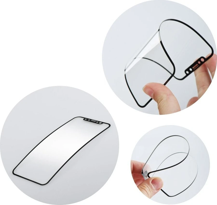 LCD apsauginis stikliukas Bestsuit Flexible Hybrid Glass 5D (Hot Bending) Xiaomi 13 Pro pritaikytas dėklui juodas