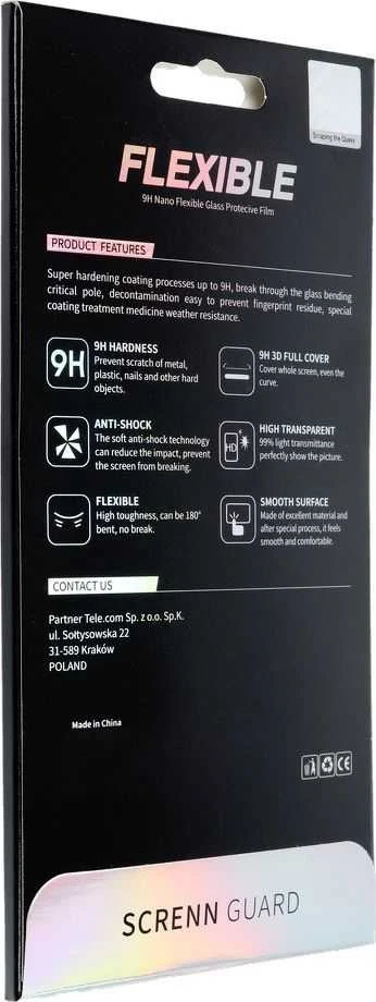LCD apsauginis stikliukas Bestsuit Flexible Hybrid Glass 5D Samsung A326 A32 5G pritaikytas dėklui juodas
