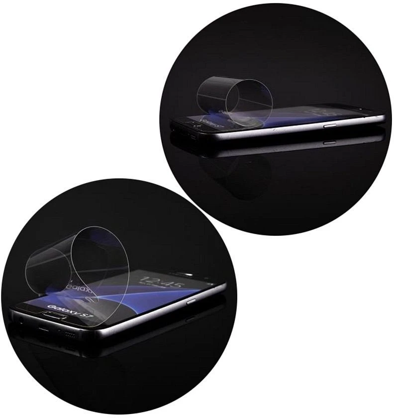 LCD apsauginis stikliukas Bestsuit Flexible Hybrid Glass 9H Samsung S936 S25 Plus pritaikytas dėklui juodas