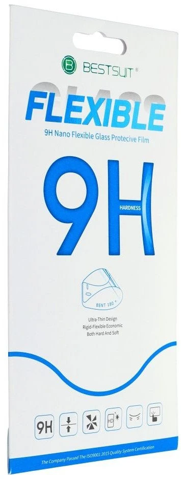 LCD apsauginis stikliukas Bestsuit Flexible Hybrid Glass 9H Samsung S936 S25 Plus pritaikytas dėklui juodas