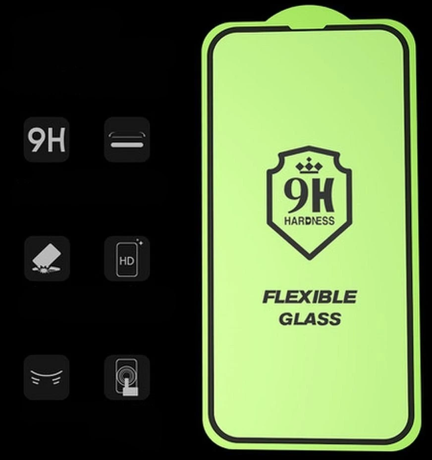 LCD apsauginis stikliukas Bestsuit Flexible Hybrid Glass 5D Apple iPhone 16 Plus pritaikytas dėklui juodas