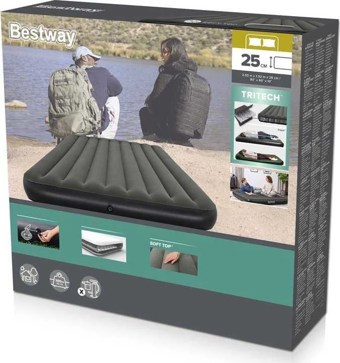„Bestway 2“ asmenų pripučiamas čiužinys „Queen Tritech Air 203x152x25cm 6713n“