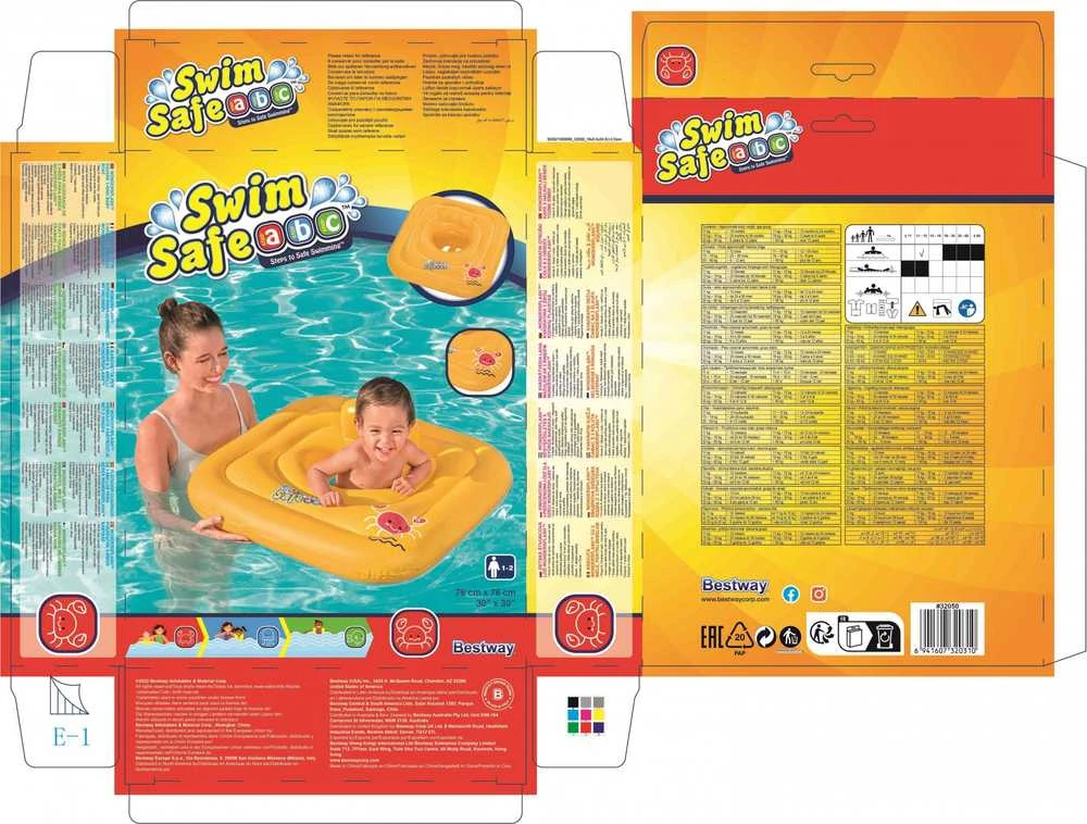 BESTWAY pripučiamas plaukimo ratas - sėdynė kūdikiui Swim Safe A 76cm, 32050