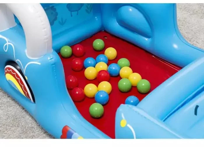 Bestway 93577 „Fisher-Price“ pripučiamas automobilis su kamuoliukais 1,17 m x 76 cm x 61 cm