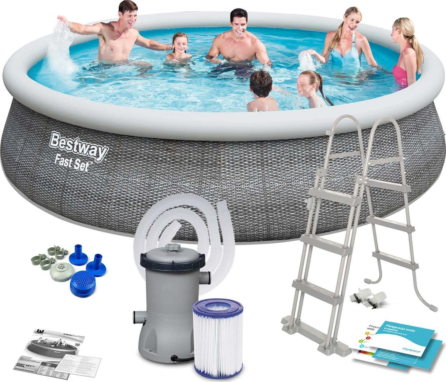 Bestway Fast Set™ apvalus baseinas 4,57 m x 1,07 m