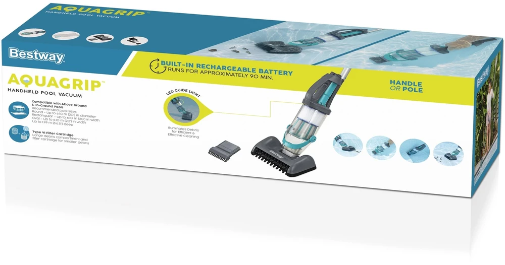 Bestway Bestawy AquaGrip Belaidė Rankinė Baseino Siurblys + 2 Antgaliai 58946