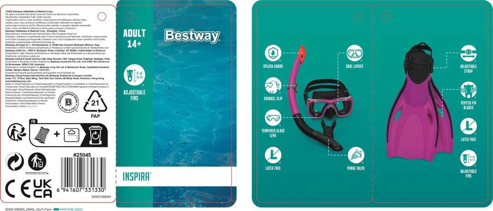 Nardymo komplektas BESTWAY INSPIRA PRO SNORKEL 25045