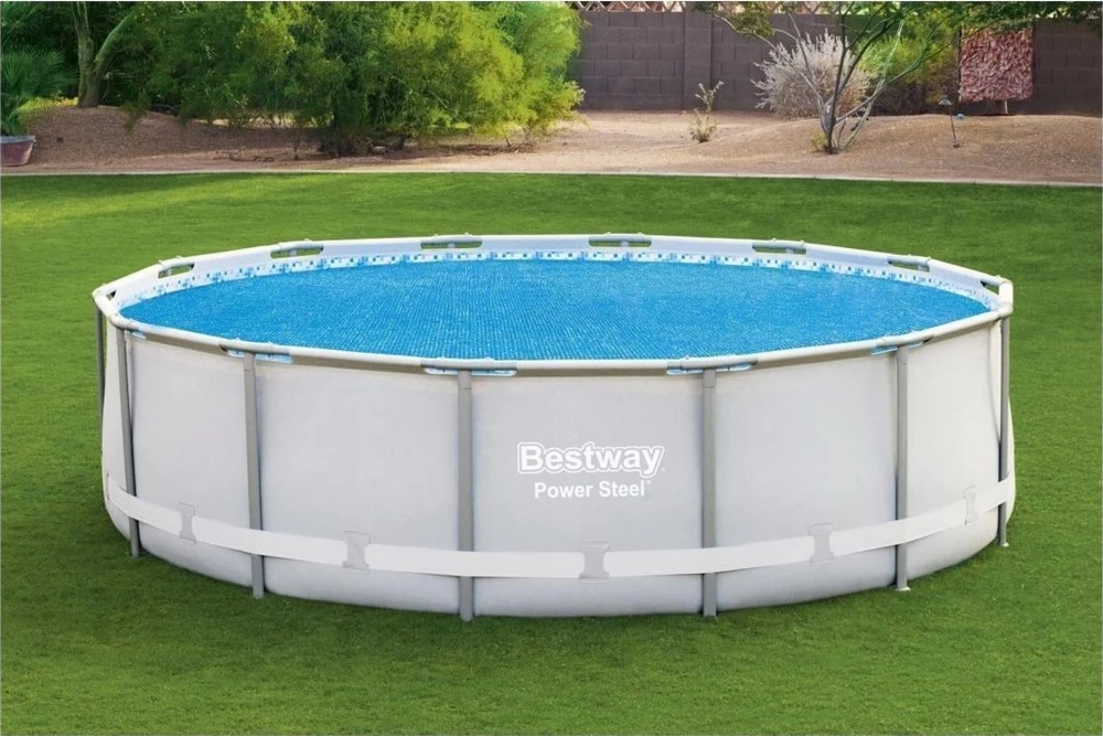 Mėlyna Bestway baseino uždanga su burbuliukais