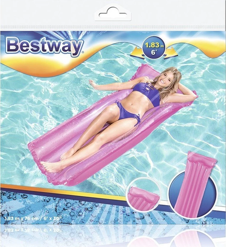 Pripučiamas plaukimo čiužinys Bestway, 183 x 76 cm, rožinis