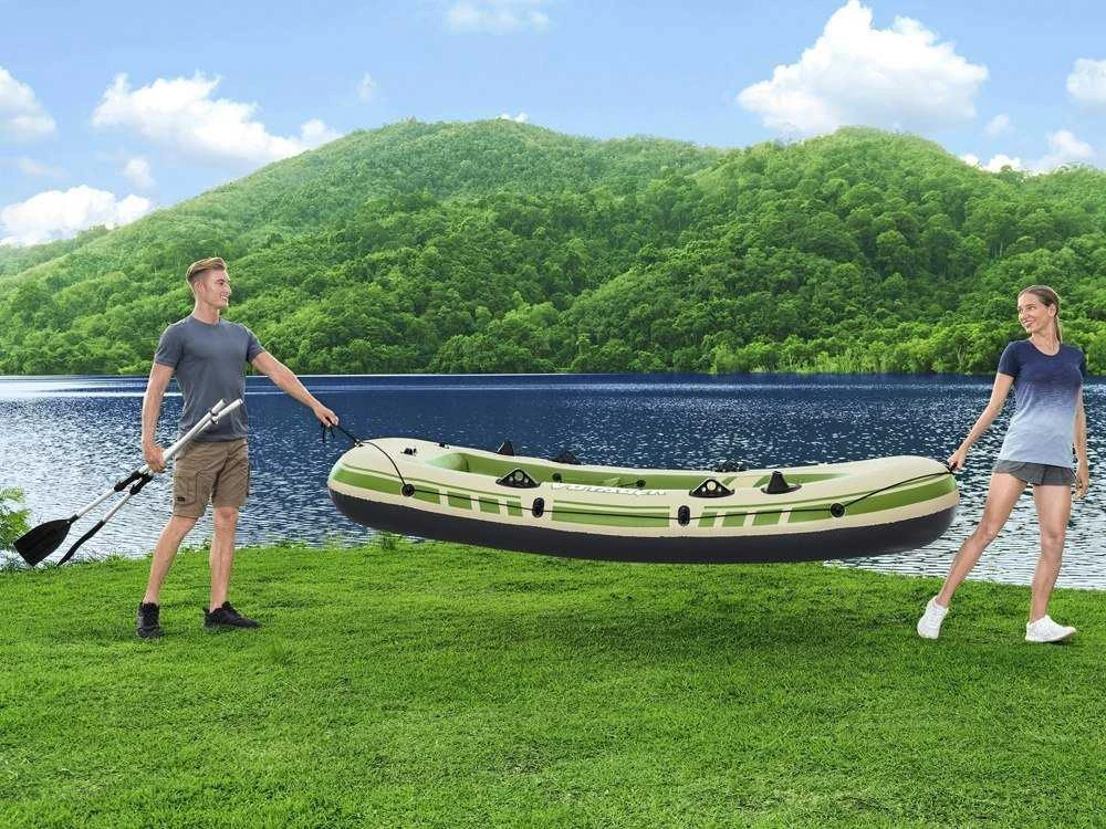 Bestway pripučiamas pontonas + irklai 294 x 137 cm Voyager X3 plaustų rinkinys 65164