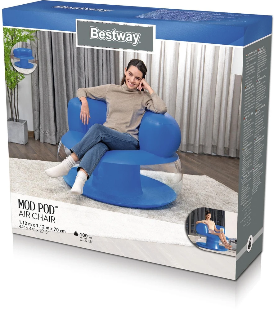 Pripučiamas fotelis Bestway 75138 baltas