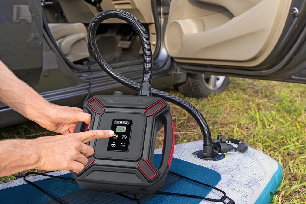 Bestway aukšto slėgio elektrinė oro pompa DC 4 adapteriai 62265