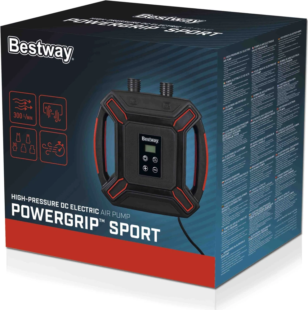 Bestway aukšto slėgio elektrinė oro pompa DC 4 adapteriai 62265