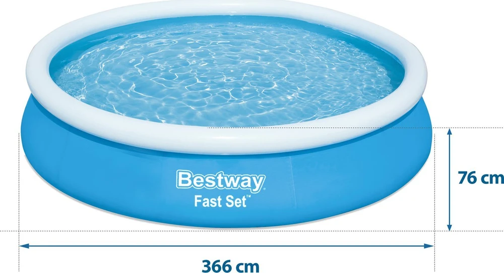 Bestway Fast Set 57273 antžeminis baseinas Pripučiamas baseinas Apskritas 5377 L Mėlyna