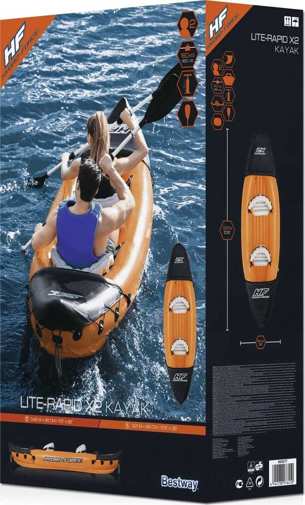 Bestway Hydro-Force Lite-Rapid x2 Pripučiamos baidarės rinkinys