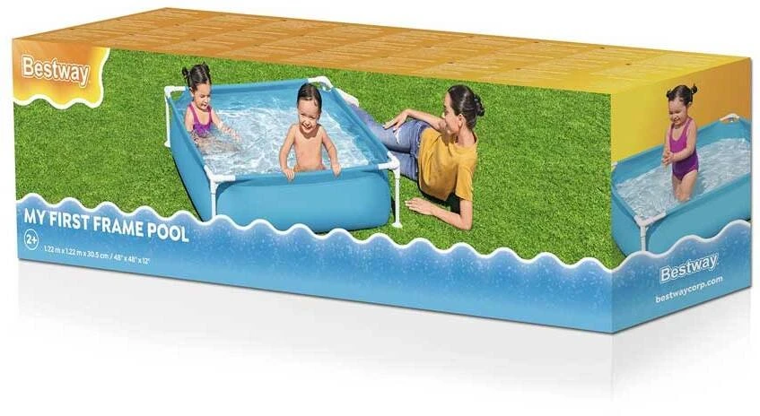 Laikrodis Bestway karkasinis baseinas, mėlynas 122x122x30,5cm (56217)