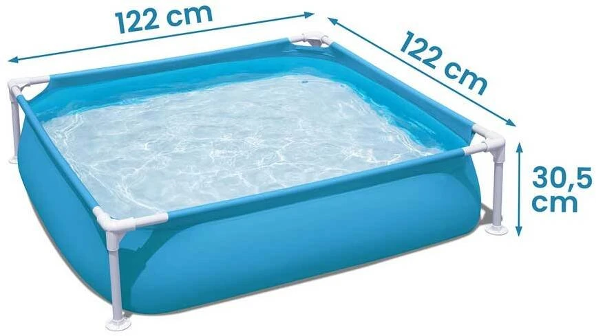 Laikrodis Bestway karkasinis baseinas, mėlynas 122x122x30,5cm (56217)