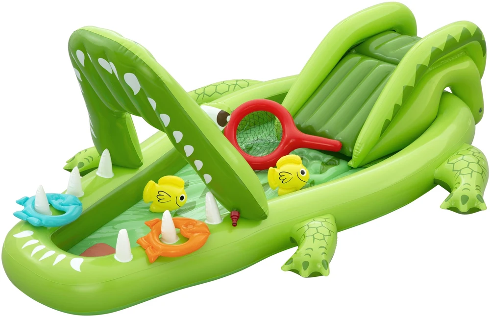 Bestway Vanduo žaidimų aikštelė KROKODILAS 234x163x87cm + Čiuožykla ir priedai 53169